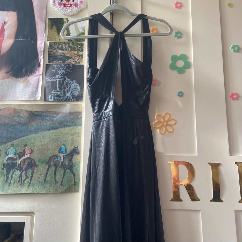 Superdown black backless gown